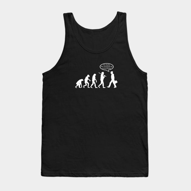 Funny Evolution Fail Tank Top by robotface